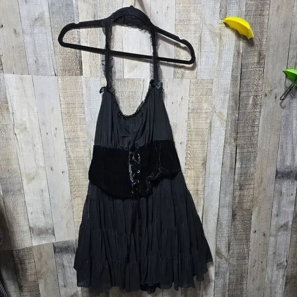 Killstar Skye Scraper Burlesque Black Mini Dress Goth Punk Emo Alternative - Picture 2 of 5